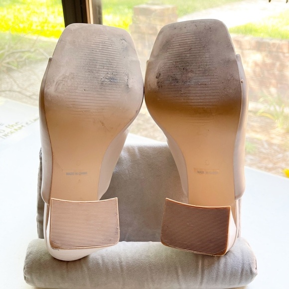 Mixx Shuz Maddie Cream block mule heels. Women size 9 square toe - Picture 8 of 10
